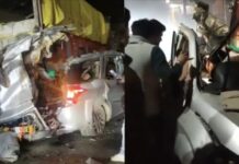 देर रात भीषण सड़क हादसा: मौके पर ही चार लोगों की दर्दनाक मौत