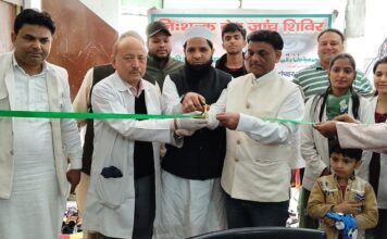 निःशुल्क नेत्र चिकित्सा शिविर में 150 लोगों की जांच एवं दवाइयां वितरित