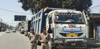 ओवरलोड खनन सामग्री से भरे सात डंपर सीज