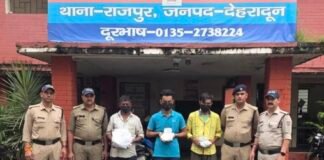 दून पुलिस ने मंदिर में हुई चोरी का किया खुलासा, तीन आरोपी गिरफ्तार