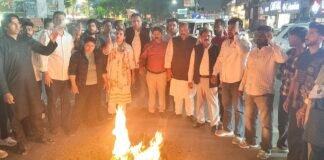 DAV छात्रसंघ चुनाव में NSUI प्रत्याशी सौरभ को हराने के लिए प्रशासन के दुरुपयोग का आरोप, पुतला फूंका